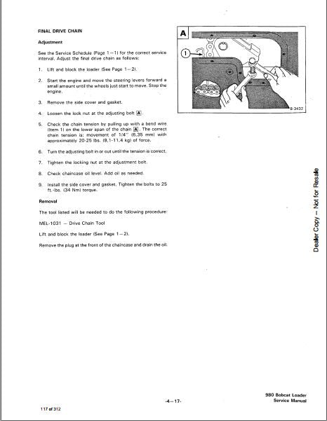 Manual De Serviço BOBCAT - 980 - Mini Carregadeira