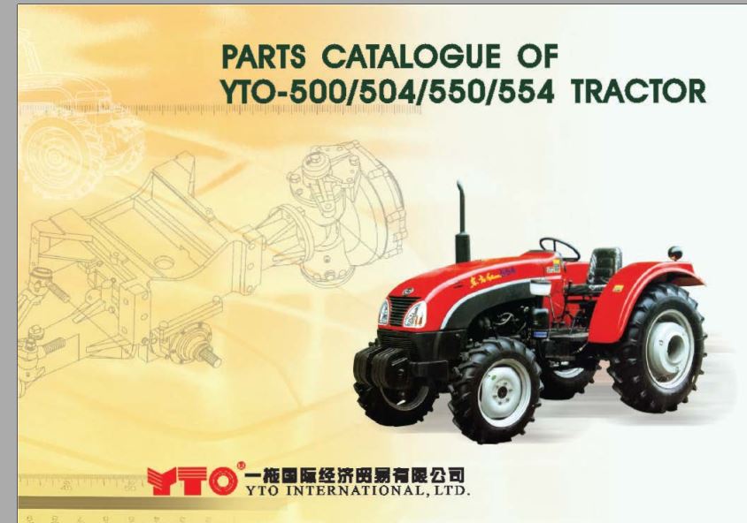 CATALOGO DE PEÇAS PDF TRATORES 500, 504, 550, 554 - YTO