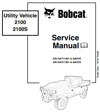 Manual De Serviço BOBCAT - 2100 \ 2100S - Veiculo Utilitário
