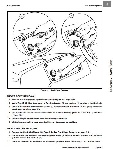 Manual De Serviço BOBCAT - 2100 \ 2100S - Veiculo Utilitário