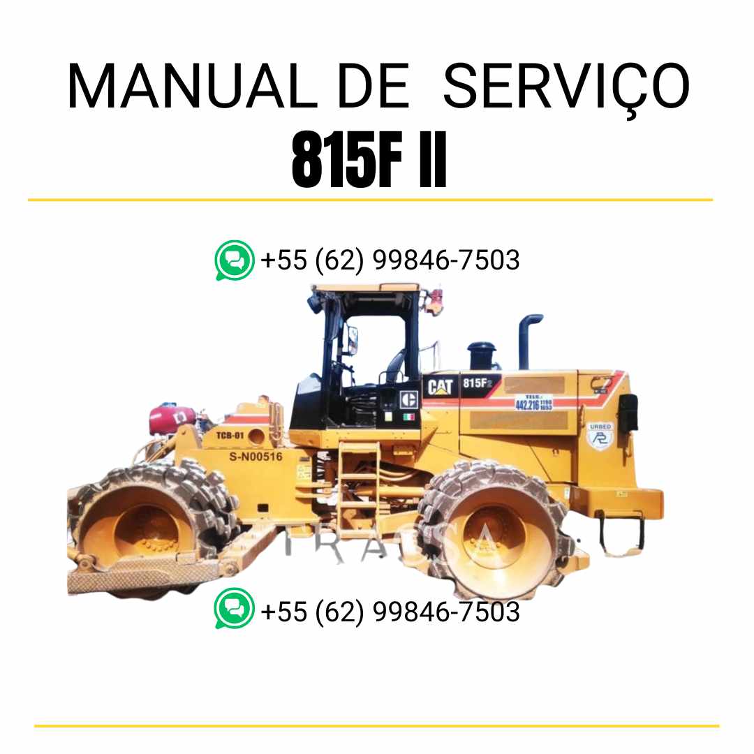 Manual de serviço Caterpillar 815F compactador de solo em inglês em PDF com informações técnicas detalhadas para operação e manutenção