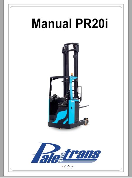 MANUAL DE USO E CATALOGO DE PEÇAS PDF EMPILHADEIRA PR20i - PALETRANS