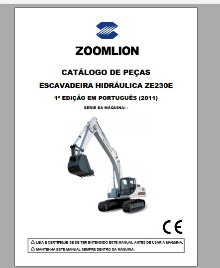 CATALOGO DE PEÇAS PDF ESCAVADEIRA HIDRÁULICA ZE230E - ZOOMLION