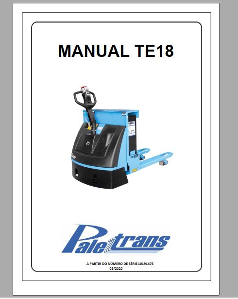 MANUAL DE USO E CATALOGO DE PEÇAS PDF TRANSPALETE TE18 - PALETRANS