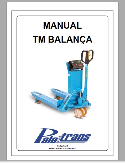 MANUAL DE USO E CATALOGO DE PEÇAS PDF TRANSPALETE TMB BALANÇA - PALETRANS