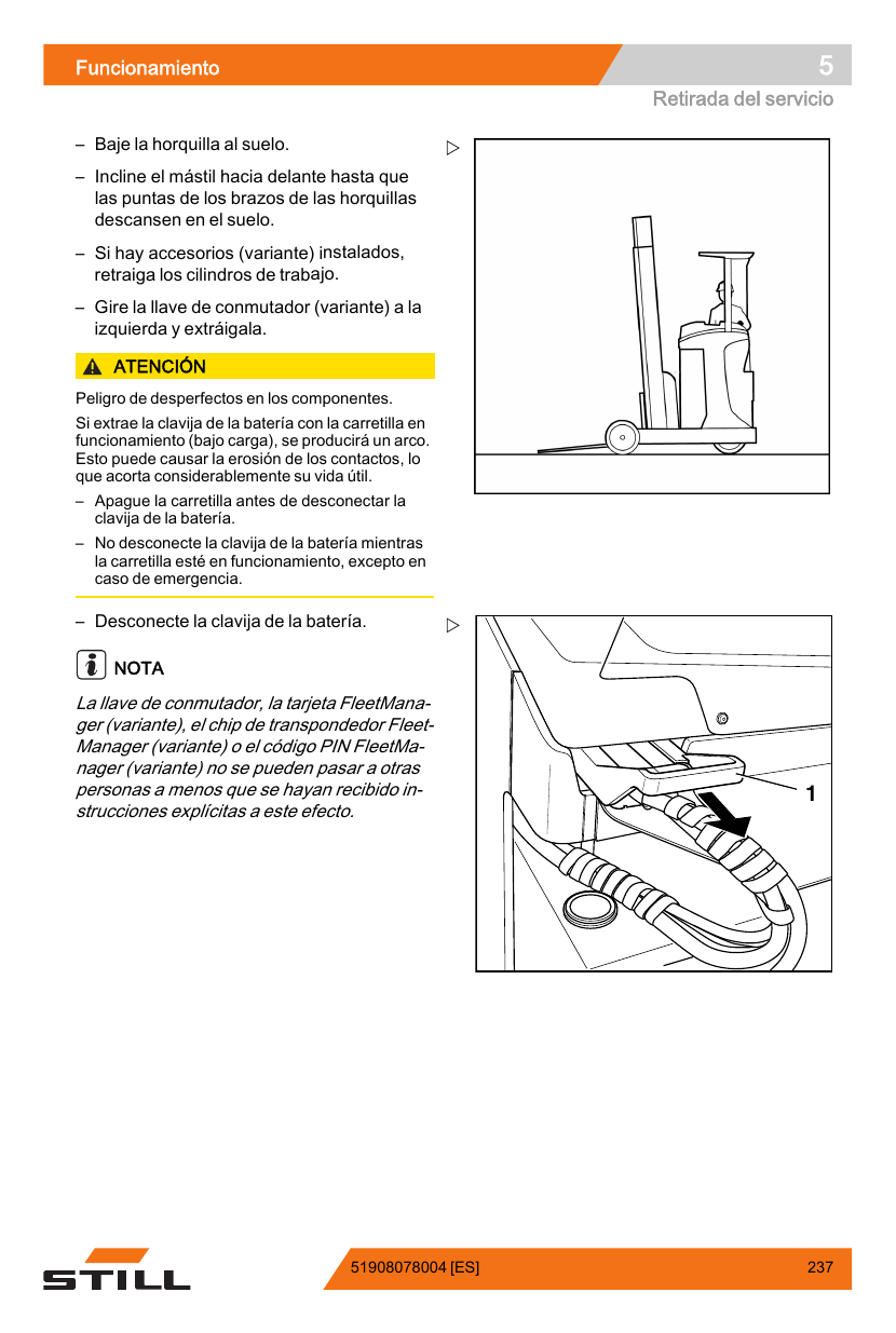 Manual de Operação STILL FM-X 14-20 — Empilhadeira retrátil (Espanhol) — diagrama de peças 2