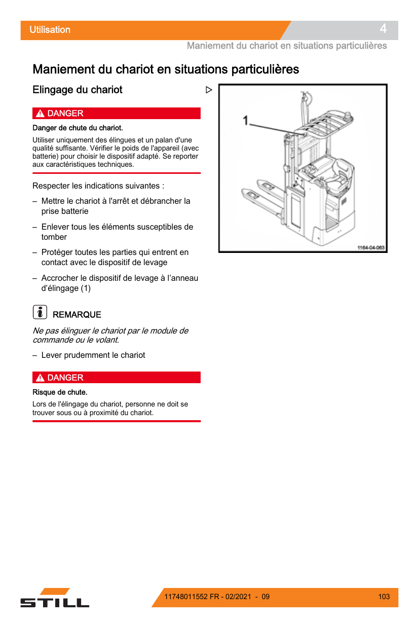 Manual de Operação STILL FXV 14N / 16N — Apanhador/empilhador elétrico (Francês) — diagrama de peças 1