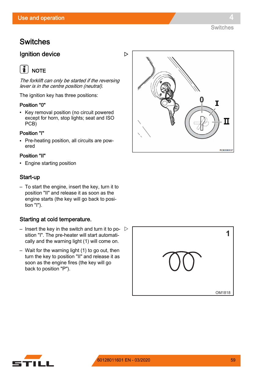 Manual de Operação STILL RCD40-50 — Empilhadeira a diesel (Inglês) — diagrama de peças 1