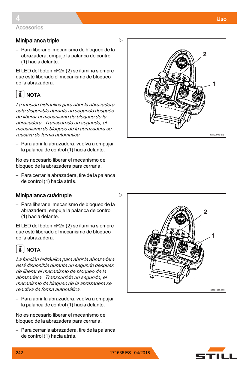 Manual de Operação STILL RX60-35 a RX60-50 — Empilhadeira elétrica contrabalançada (Espanhol) — diagrama de peças 1