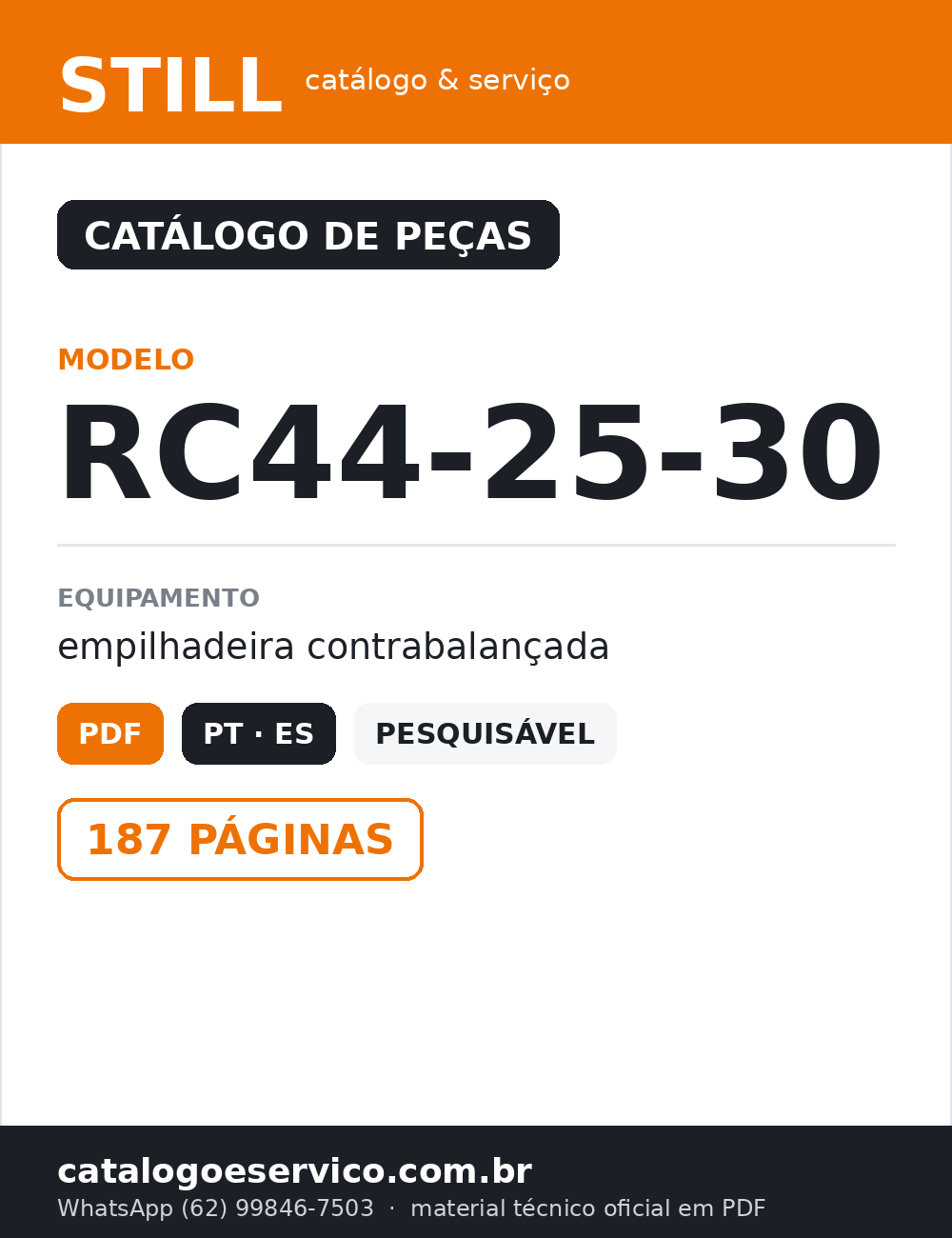 Catálogo de Peças STILL RC44-25-30 — Empilhadeira contrabalançada