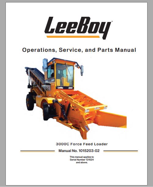MANUAL DE SERVIÇOS E CATALOGO DE PEÇAS PDF 3000C FORCE - LEEBOY