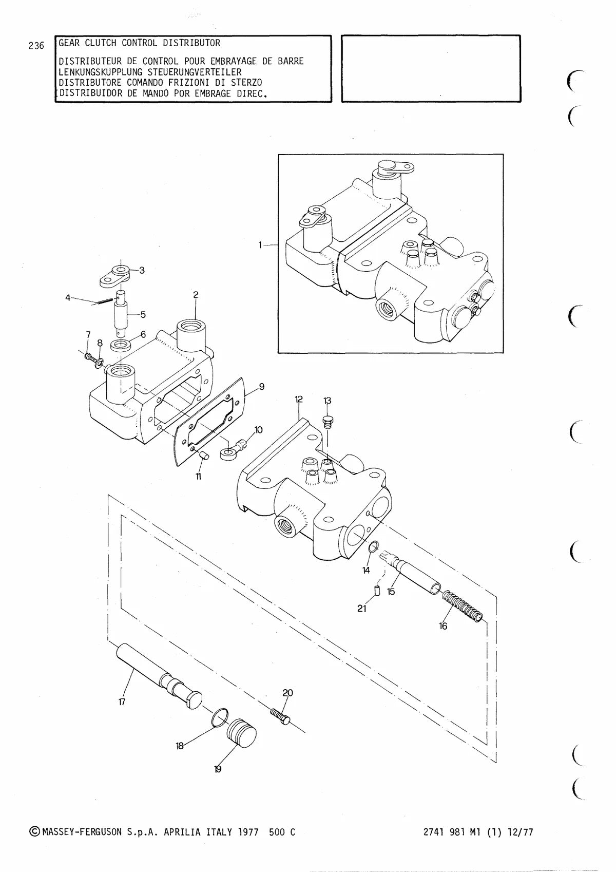 Massey Ferguson 500C Trator Esteira — trator, vista explodida 3