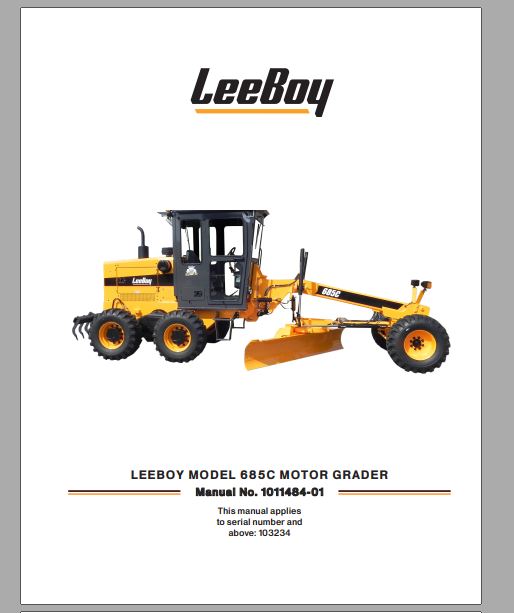 MANUAL DE SERVIÇOS E CATALOGO DE PEÇAS PDF MOTONIVELADORA 685C - LEEBOY