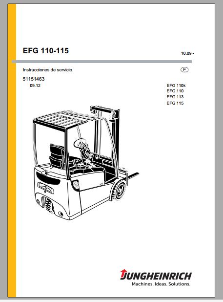 MANUAL DE INSTRUÇÕES PDF EMPILHADEIRA EFG 110K 110 113 115 - JUNGHEINRICH