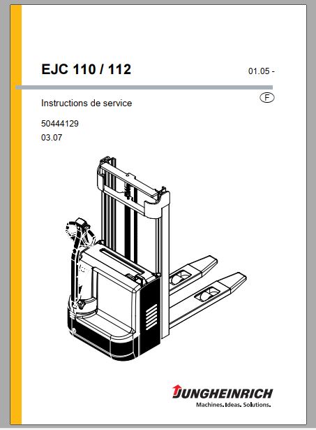 MANUAL DE INSTRUÇÕES PDF EMPILHADEIRA EJC 110 - 112 - JUNGHEINRICH