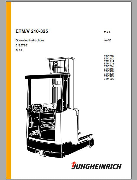 MANUAL DE INSTRUÇÕES PDF EMPILHADEIRA ETM V 210-325 - JUNGHEINRICH