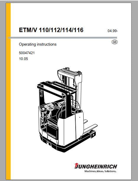 MANUAL DE INSTRUÇÕES PDF EMPILHADEIRA ETM-V 110-112-114-116 - JUNGHEINRICH