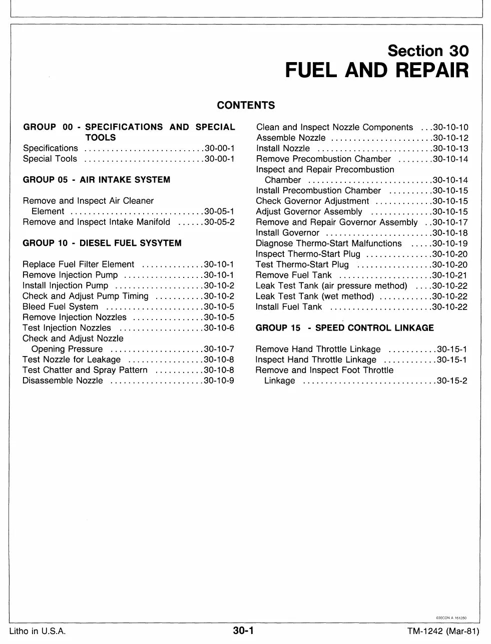Manual de Serviço John Deere 650 · 750 — procedimento de serviço (página interna do PDF)