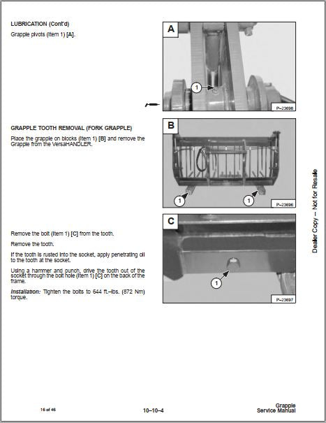 Manual De Serviço BOBCAT - GRAPPLE 90 Fork & 90 Bucket