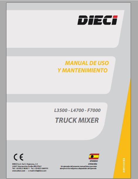 MANUAL DE OPERAÇÃO E MANUTENÇÃO PDF L3500, L4700, F7000 - DIECI