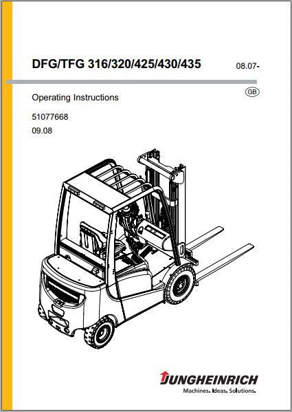 MANUAL DE OPERAÇÃO PDF EMPILHADEIRA DFG-TFG 316-320-425-430-435 - JUNGHEINRICH