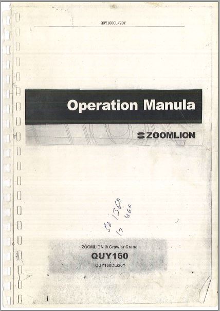 MANUAL DE OPERAÇÃO PDF GUINDASTE DE TORRE QUY160CL-20Y - ZOOMLION
