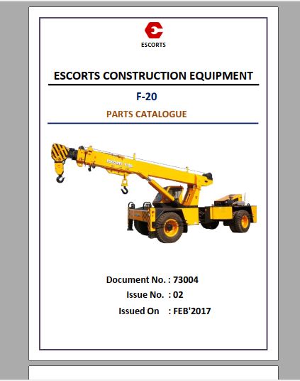 CATALOGO DE PEÇAS PDF GUINDASTE F20 - ESCORTS