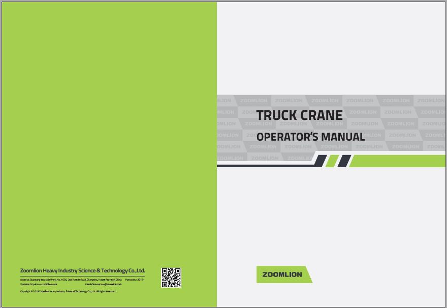 MANUAL DE OPERAÇÃO PDF GUINDASTE ZTC800R532 - ZOOMLION