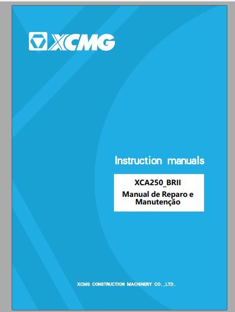 MANUAL DE REPAROS E MANUTENÇÃO PDF XCA250BRIII - XCMG