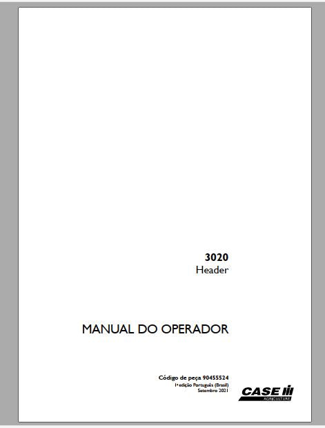 MANUAL DO OPERADOR PDF PLATAFORMA 3020 - CASE