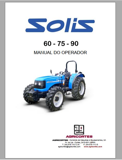 MANUAL DO OPERADOR PDF TRATORES 60-75-90 - SOLIS