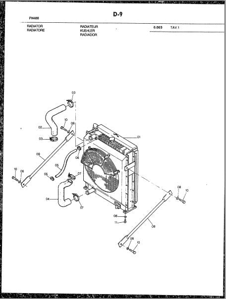 catalago de pecas escavadeiras FH400 fiat allis