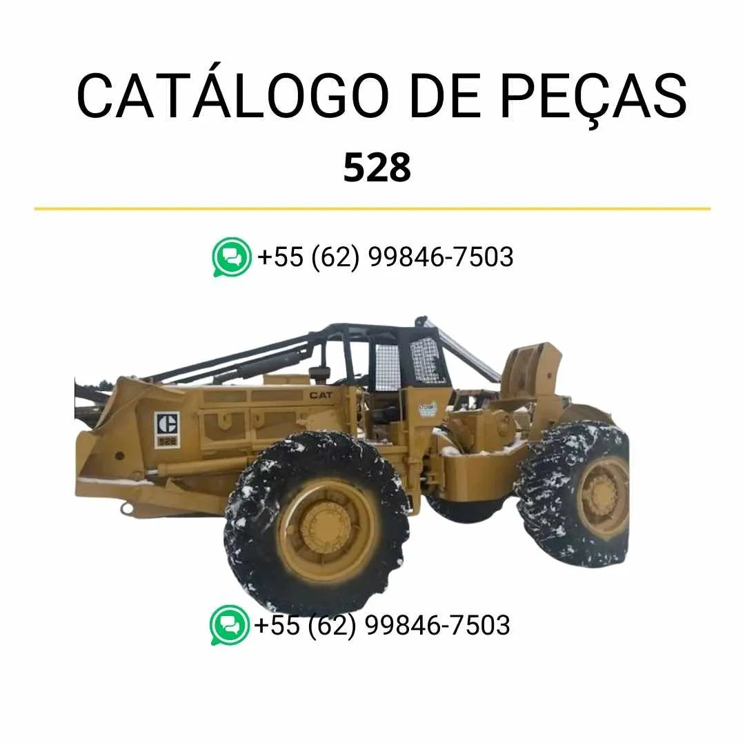 Catálogo de peças Caterpillar 528B Wheel Skidder em PDF com diagramas detalhados e referências completas de componentes originais.