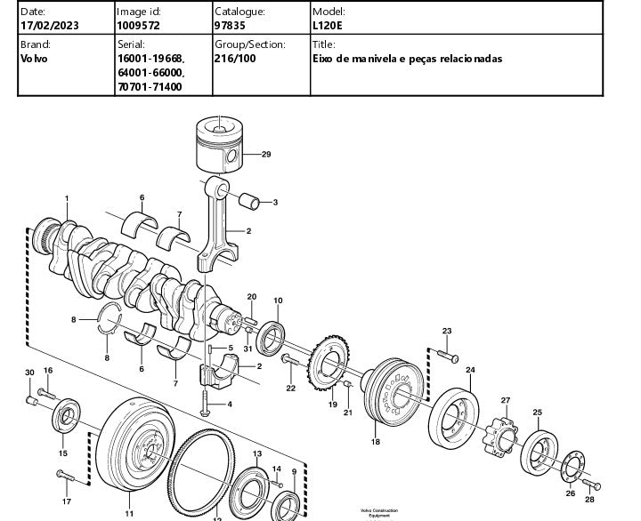 Catalogo De Pecas Pa Carregadeira Volvo - L120e - (em Portug