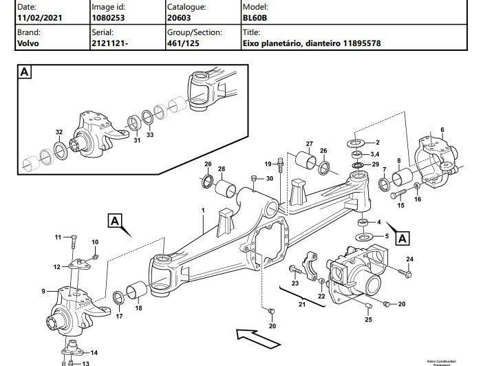 Catalogo De Pecas Retroescavadeiras Volvo - Bl60b - Pt-br