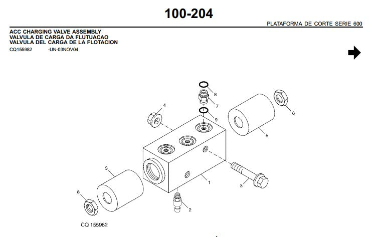 Catálogo De Peças John Deere Serie 600 Plataforma De Corte