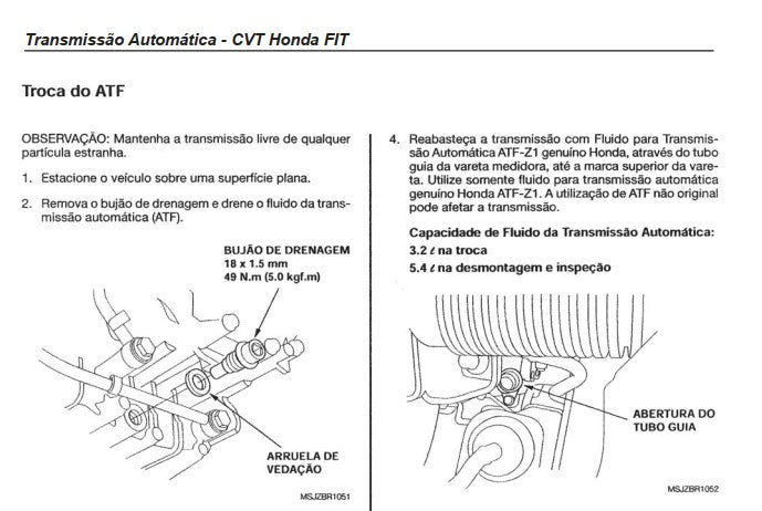 Manual Câmbio Automático - Swra - Honda