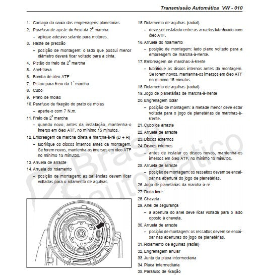 Manual Câmbio Automático 010 Vw Santana - Quantum