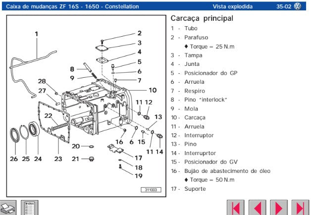 Manual Reparação Câmbio Zf 16s 1650 Vw Constellation