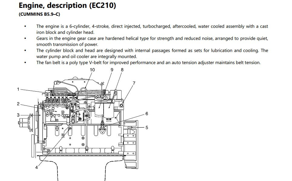 manual de reparo Volvo EC210 escavadeira - documentação do esteiras e rolamentos