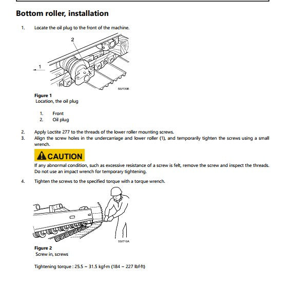 manual de serviço Volvo EC210 escavadeira - página interna sobre cabine e controles