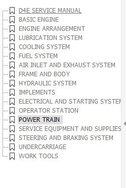 Manual de Serviço CATERPILLAR - D4E - Trator De Esteira (Inglês) PDF