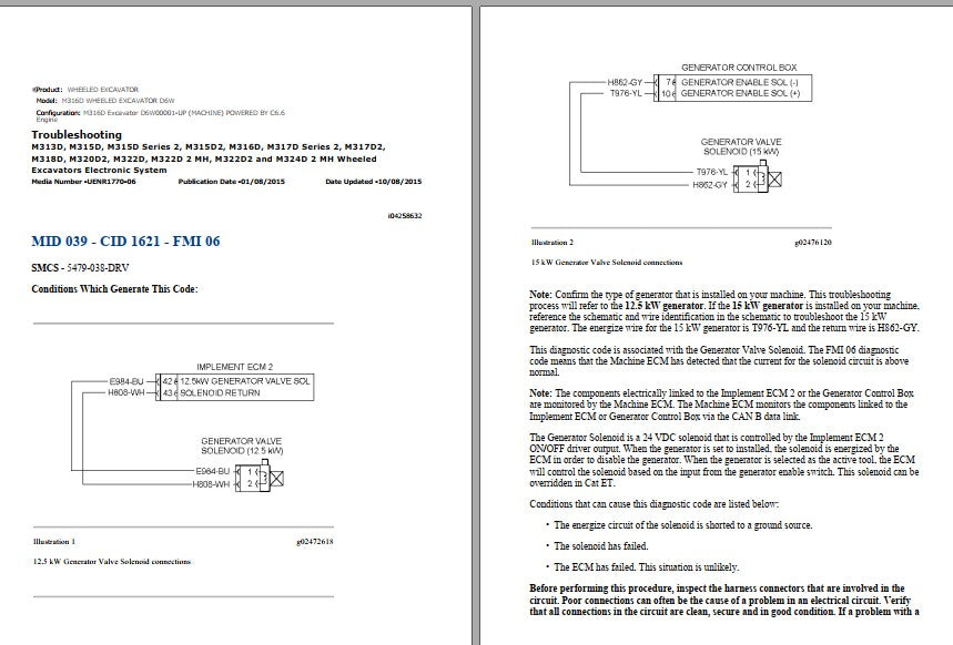 Manual de Serviço CATERPILLAR - M316D - Escavadeira De Rodas (Inglês) PDF
