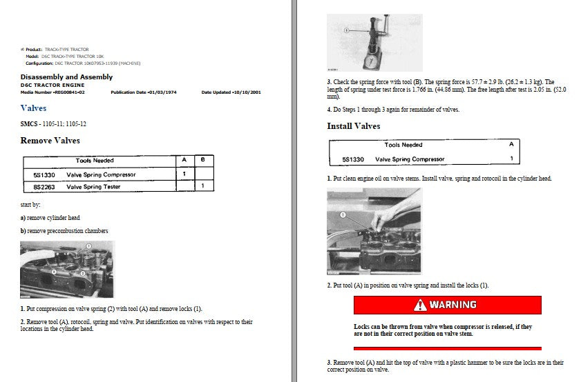 Manual de Serviço CATERPILLAR - D6C - Trator De Esteira (Inglês) PDF