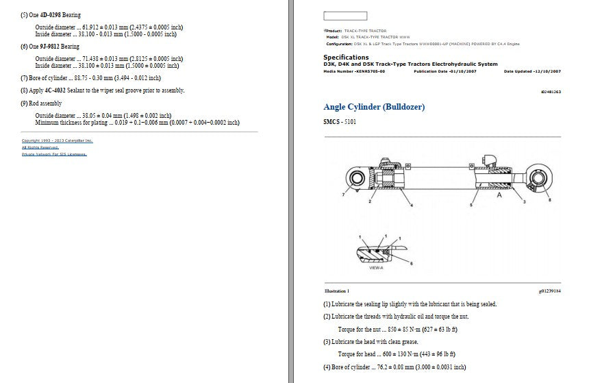 Manual de Serviço CATERPILLAR - D5K XL - Trator De Esteira (Inglês) PDF