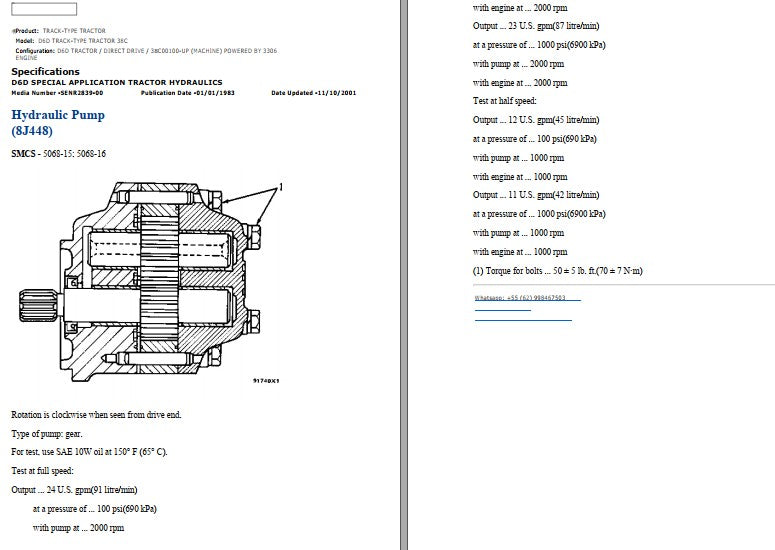 Manual de Serviço CATERPILLAR - D6D - Trator De Esteira (Inglês) PDF