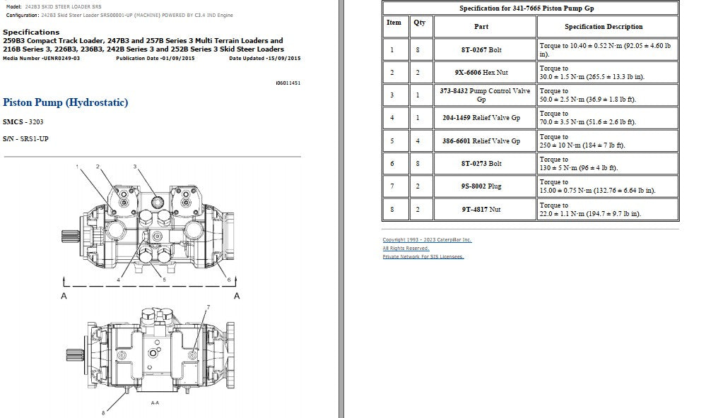 Manual de Serviço Caterpillar - 242B3 - Mini Carregadeira (Inglês) PDF