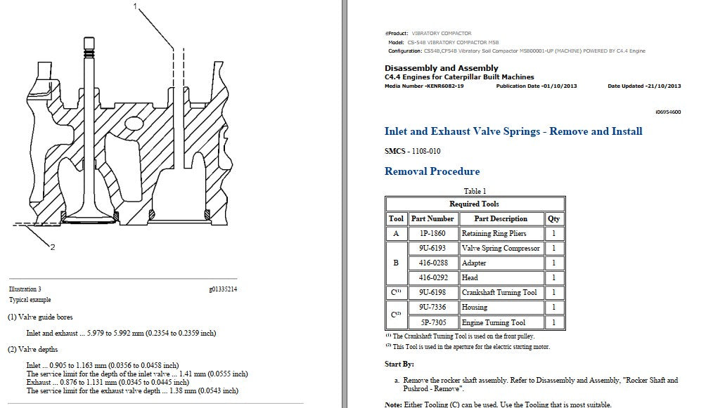 Manual de Serviço CATERPILLAR - CS-54B - Rolo Compactador Vibratório (Inglês) PDF