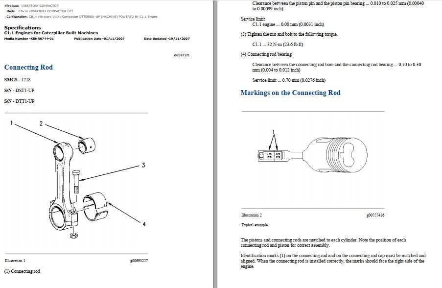 Manual de Serviço CATERPILLAR - CB-14 - Rolo Compactador Vibratório (Inglês) PDF