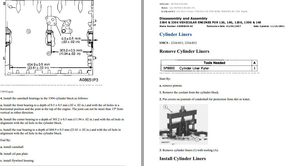Manual de Serviço Caterpillar - 12G - Motoniveladora (Inglês) PDF